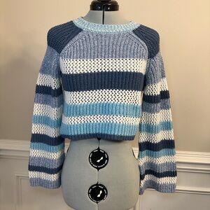 Striped Blue and White Women's Sweater